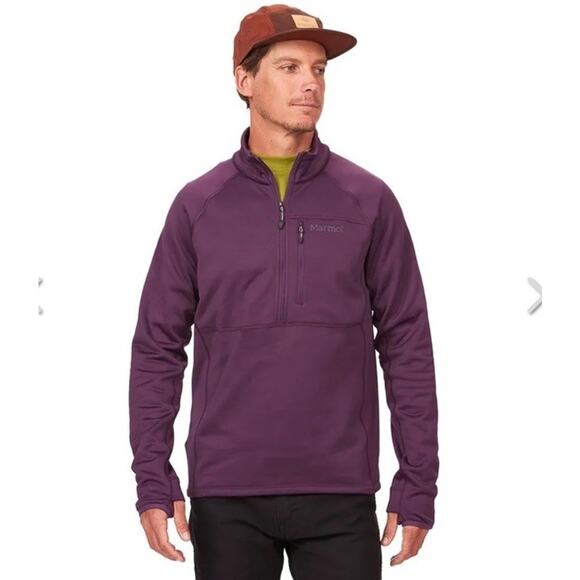 Marmont Olden Polartec 1/2 Zip Fleece Pullover Jacket Plum Purple Men’s Size M - Picture 1 of 12